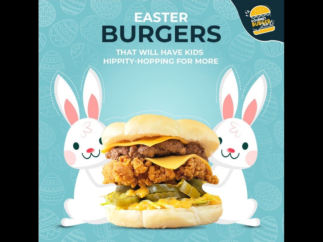 Get egg-cited for our Easter deal! Sink your teeth into our juicy house burger and enjoy 15% off on April 9th only.  For walk-in and takeaway only!